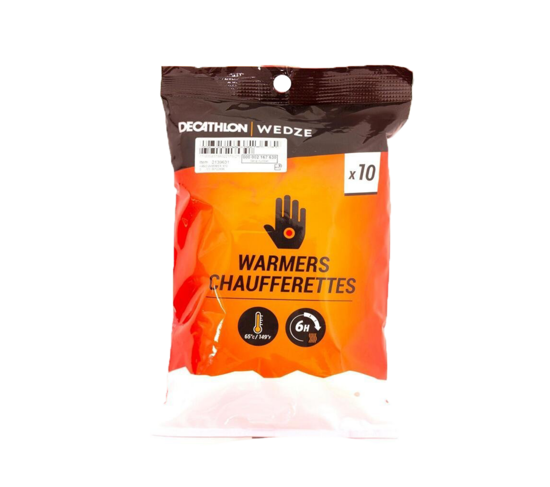 Decathlon Wedze warmers hand-warmers pack, “WARMERS CHAUFFERETTES”, x10, 65°C/149°F, 6h