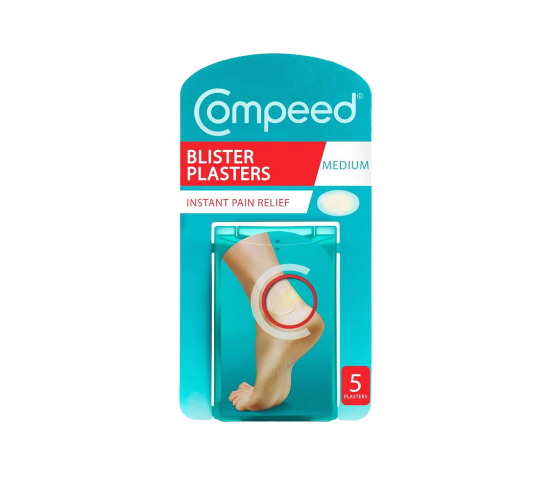 Compeed blister plasters for feet, medium size, instant pain relief, 5 plasters pack