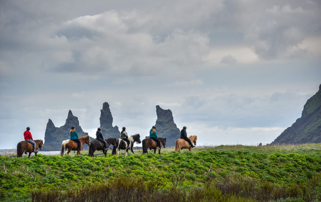 horse riding in Iceland on Vik beach